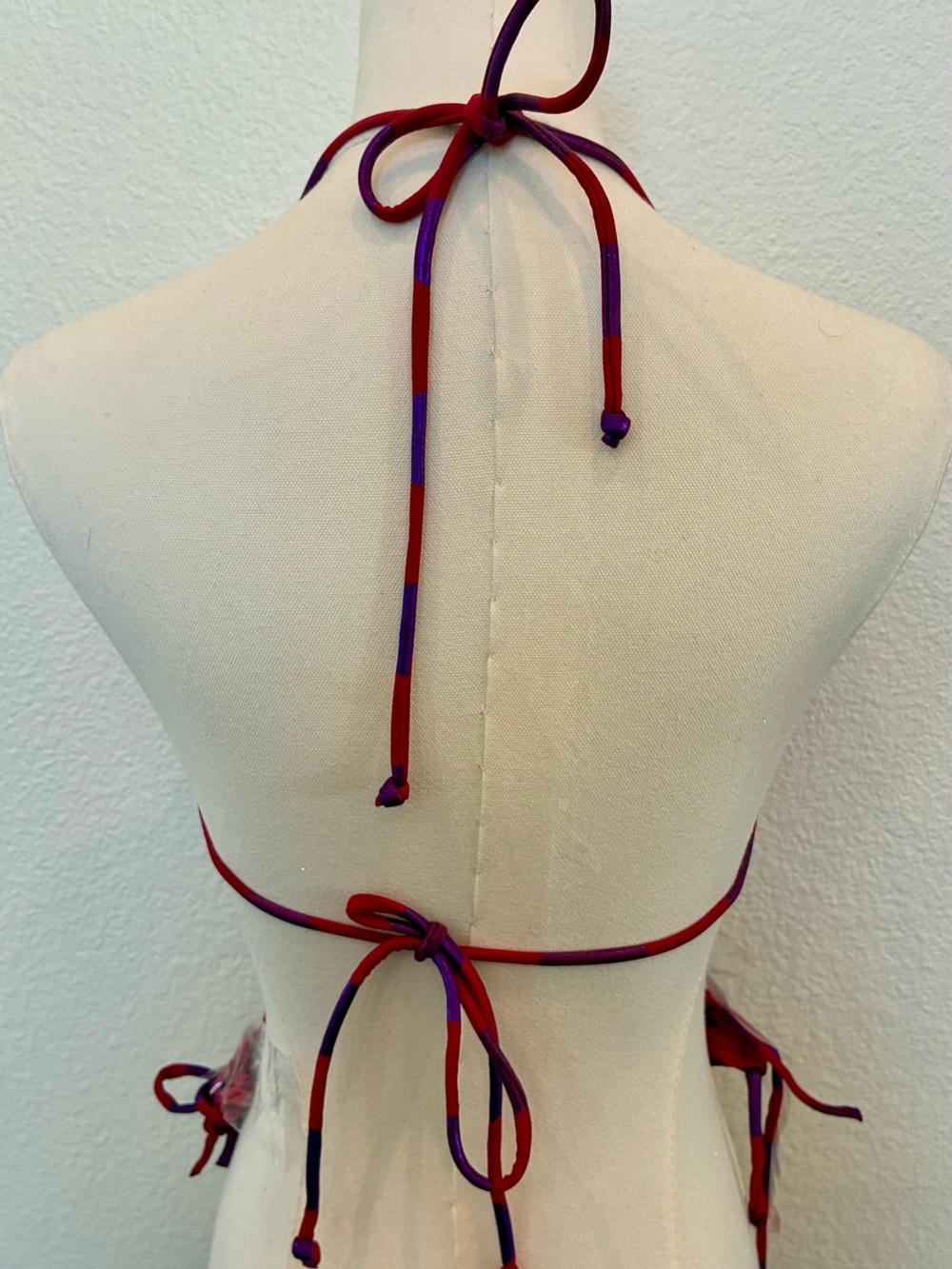 Victorias Secret Polka Dot String Red Purple Bikini Swimsuit Two Piece - Picture 4 of 6
